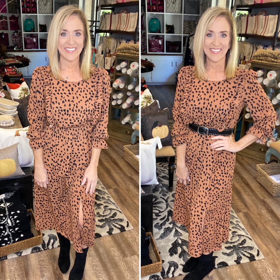 Brown Leopard Print Dress