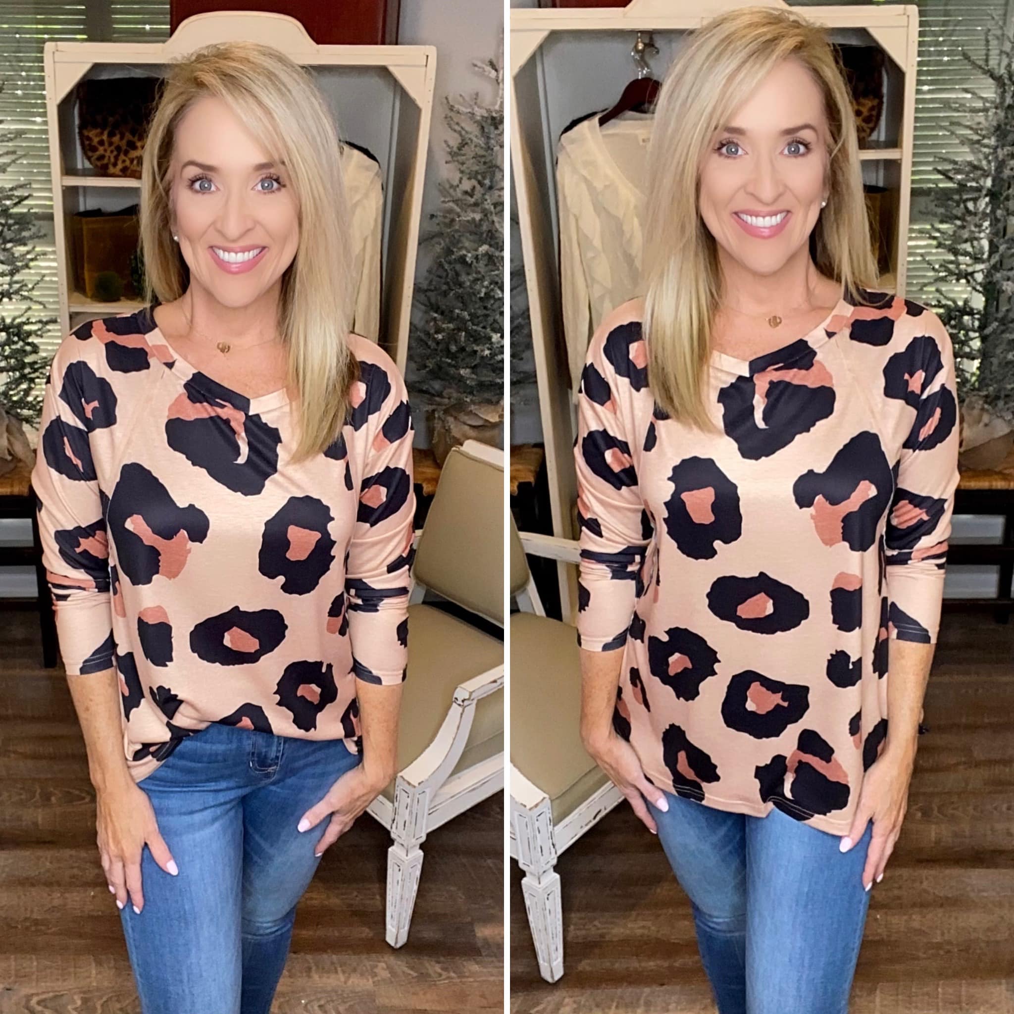 Relaxed Fit Leopard Top