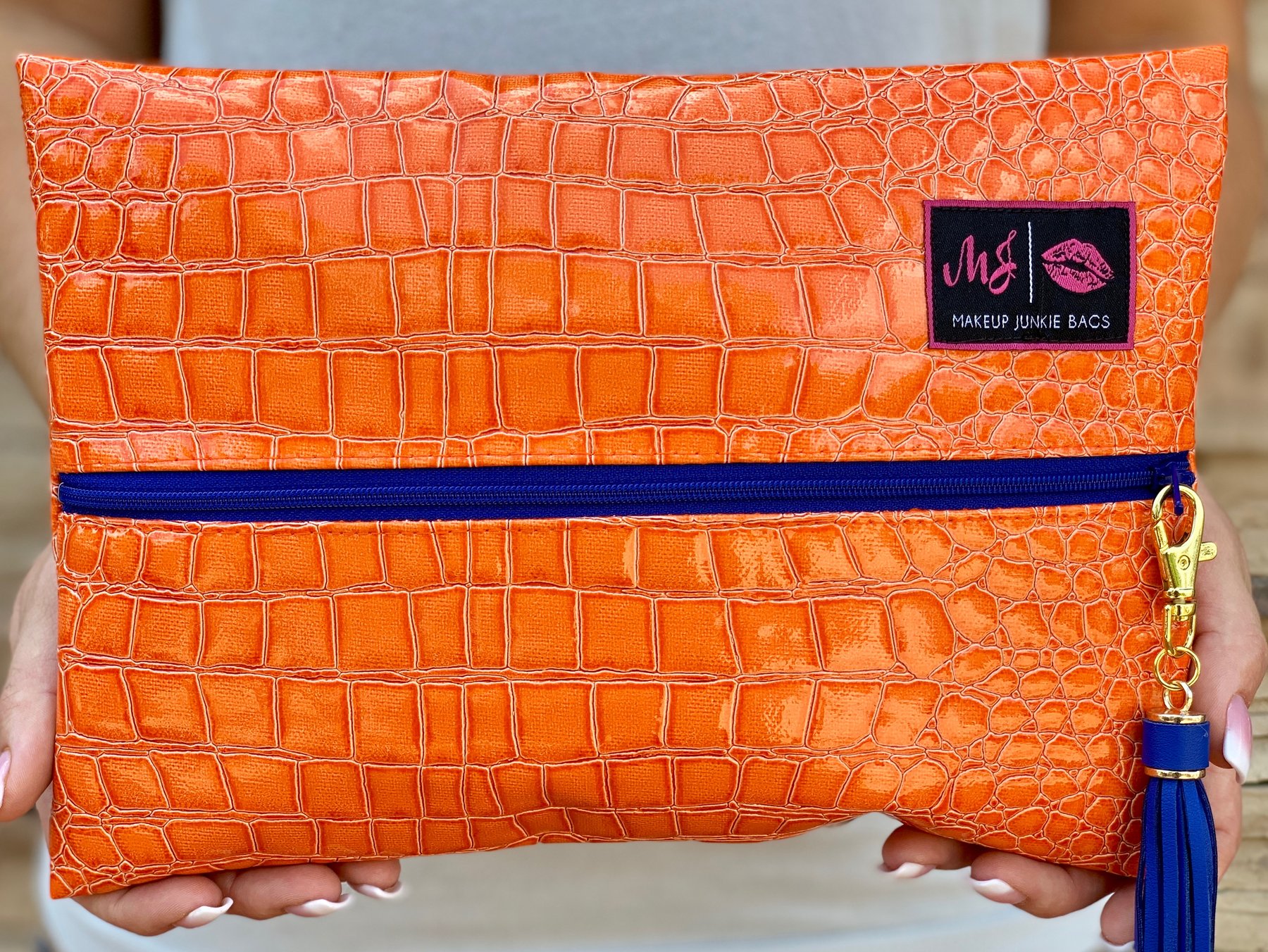 Orange Gator (Royal Zipper) Makeup Junkie Bag