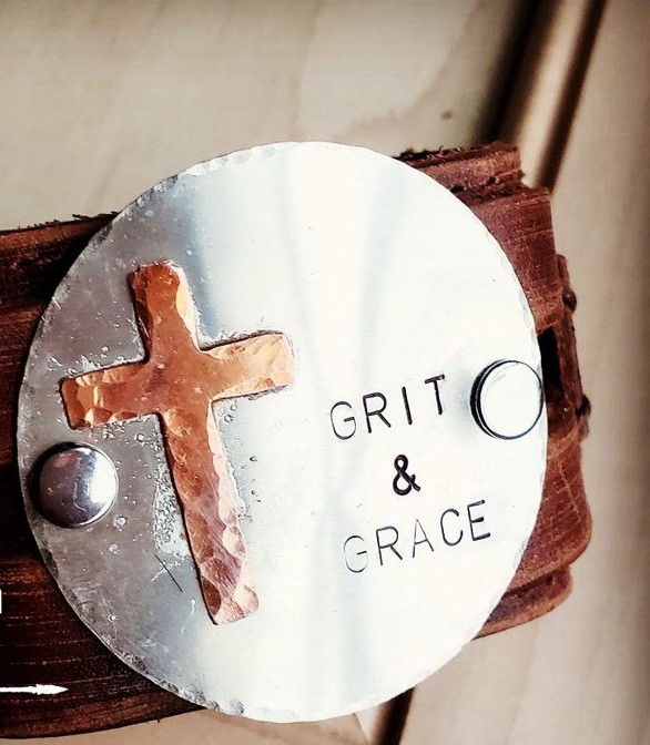 Grit and Grace Distressed Leather Cuff