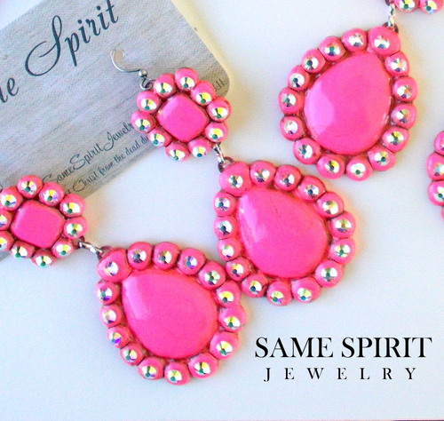 SAME SPIRIT Hot Pink Sugarite Earrings