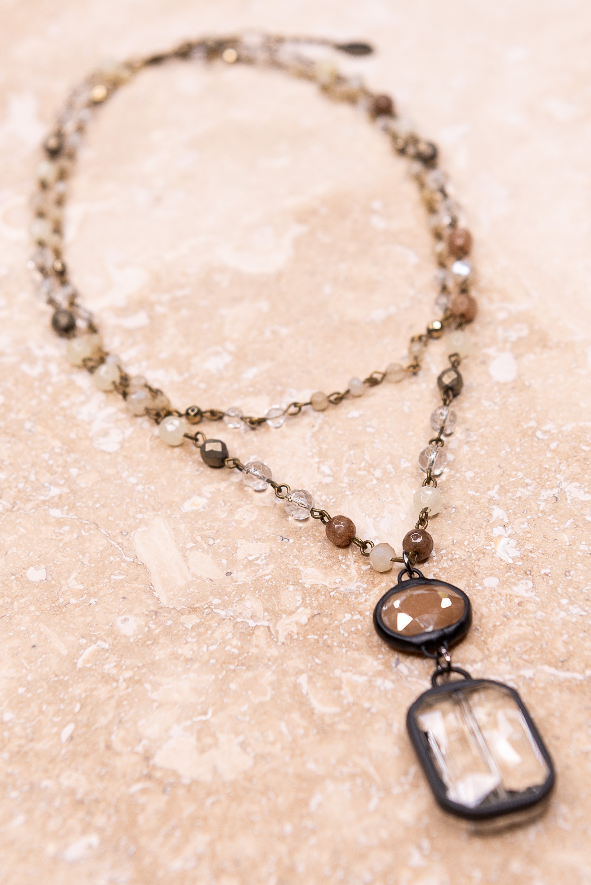 Micah Necklace Bronze Taupe