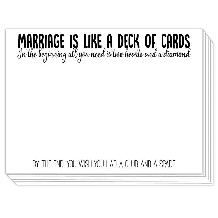 Marriage is Like A Deck of Cards