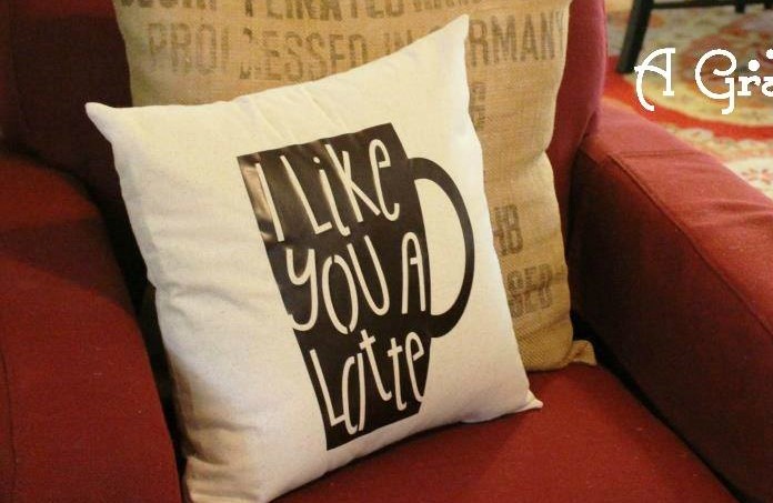 "I like you a latte" pillow
